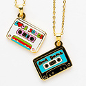 Yellow Owl Workshop - YOW Yellow Owl - Cool Jams and Love Songs  Mixed Tape Double Sided Pendant Necklace