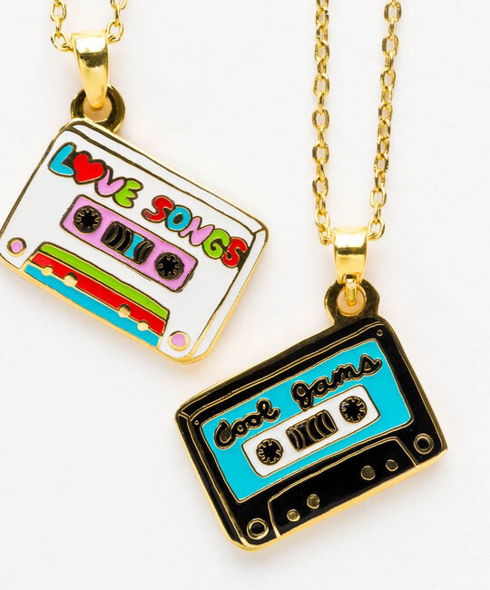 Yellow Owl Workshop - YOW Yellow Owl - Cool Jams and Love Songs  Mixed Tape Double Sided Pendant Necklace