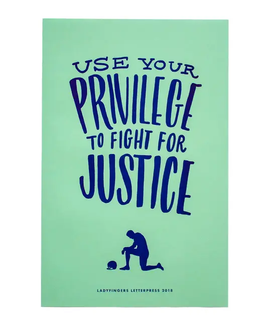 Ladyfingers Letterpress - LF LF PR - Use Your Privilege Protest Poster