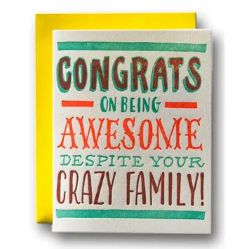 Ladyfingers Letterpress - LF LFGCFR0019 - Awesome Despite Your Crazy Family Card