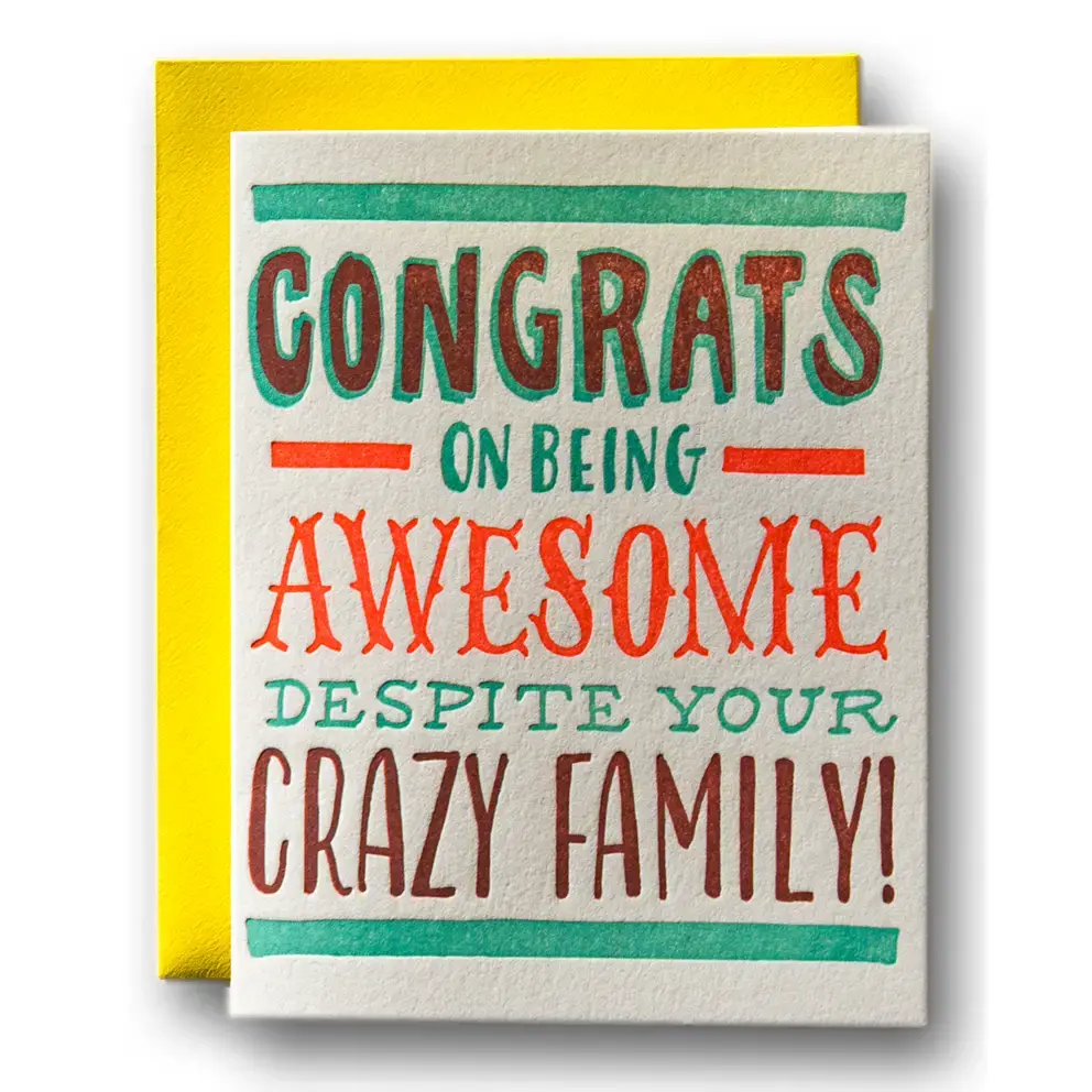 Ladyfingers Letterpress - LF LFGCFR0019 - Awesome Despite Your Crazy Family Card