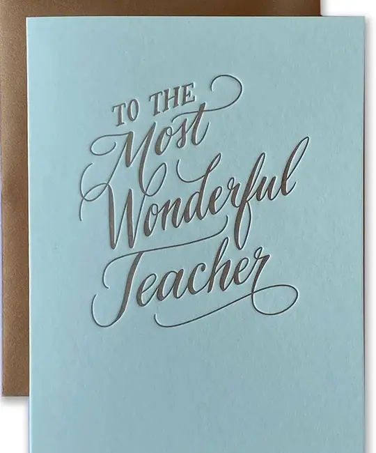 Ladyfingers Letterpress - LF LFGCMI - To the Most Wonderful Teacher Card