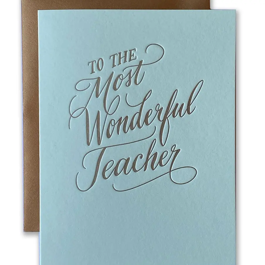 Ladyfingers Letterpress - LF LFGCMI - To the Most Wonderful Teacher Card