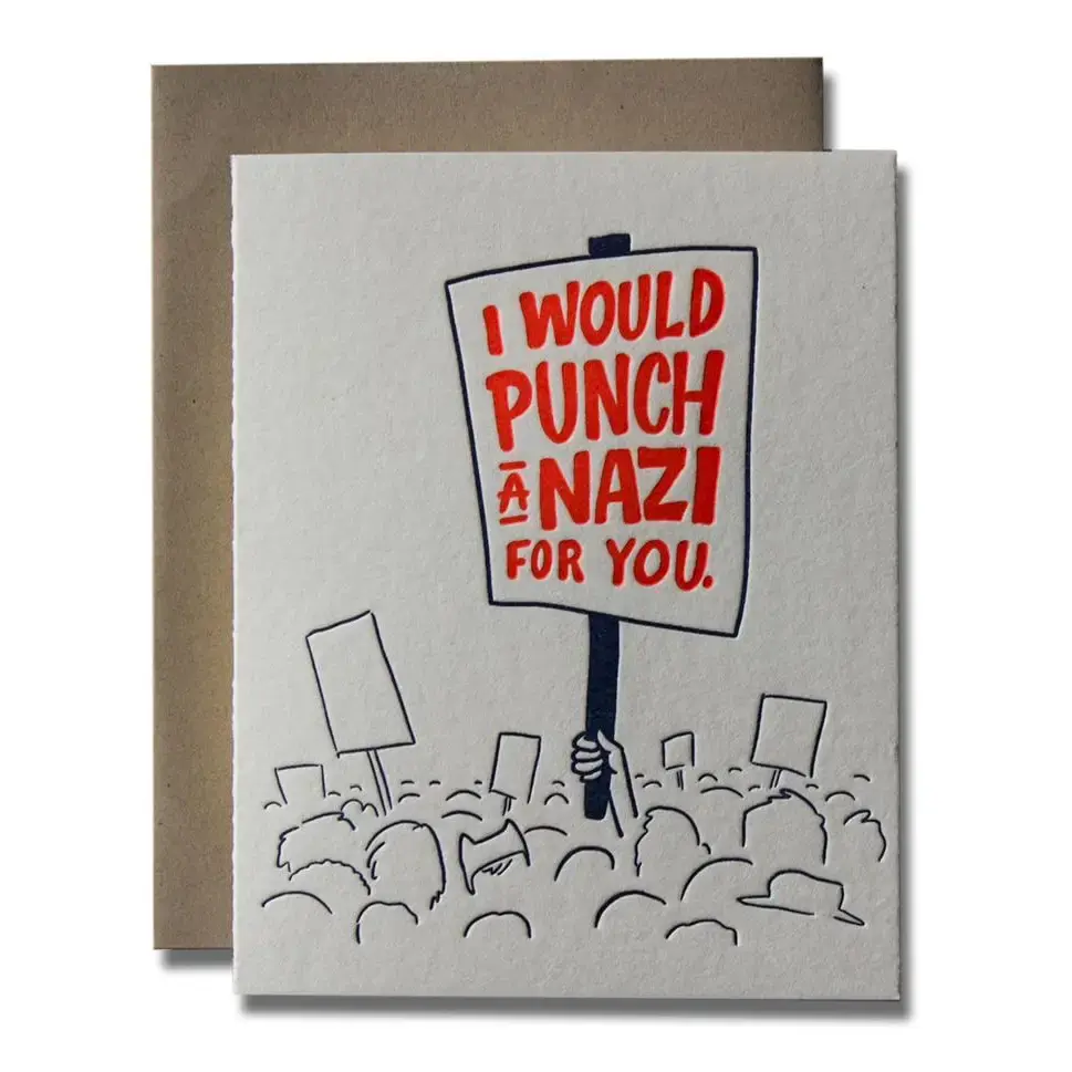 Ladyfingers Letterpress - LF LFGCMI0016 - I Would Punch a Nazi For You