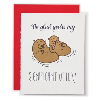 Ladyfingers Letterpress - LF LFGCAN0003 - Significant Otter Card
