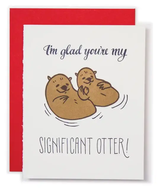 Ladyfingers Letterpress - LF LFGCAN0003 - Significant Otter Card