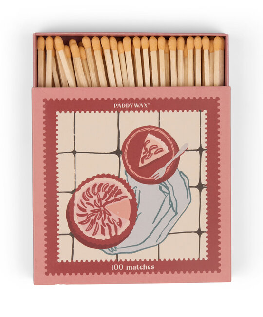 Paddywax - PA PA CAAC - Picnic & Pie Cabana Jumbo Boxed Matches With Peach Tips
