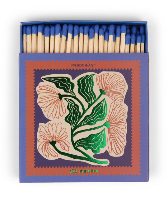Paddywax - PA PA CAAC - Floral Cabana Jumbo Boxed Matches With Cobalt Tips