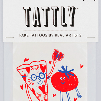 Tattly - TA TA LG - Pizza Loves Tomato Tattoo Pair