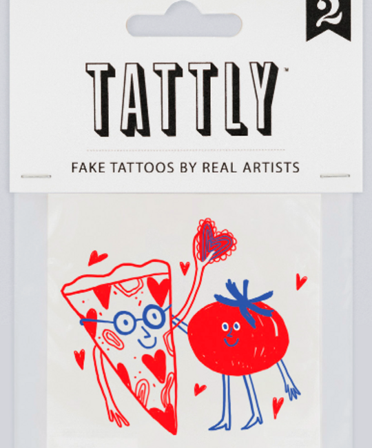 Tattly - TA TA LG - Pizza Loves Tomato Tattoo Pair