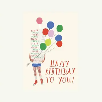 Mr. Boddington's Studio - MB MBGCBI0080 - Pepperoni Please Pizza Party Birthday Card