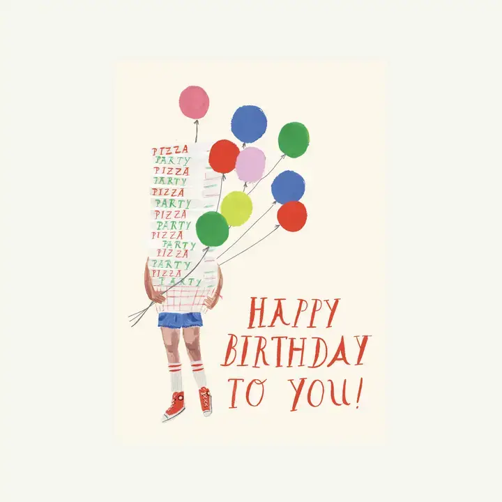 Mr. Boddington's Studio - MB MBGCBI0080 - Pepperoni Please Pizza Party Birthday Card