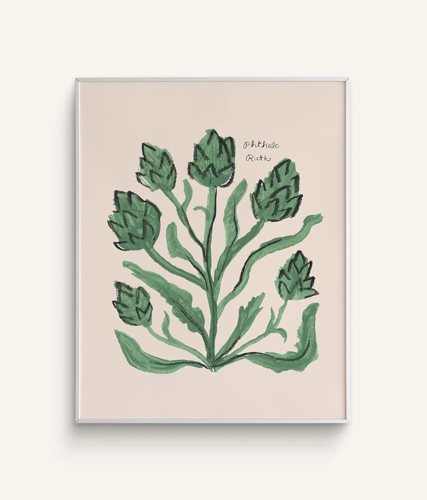 Phthalo Ruth - PHR PHR PRSM - Artichoke  8" x 10" Art Print