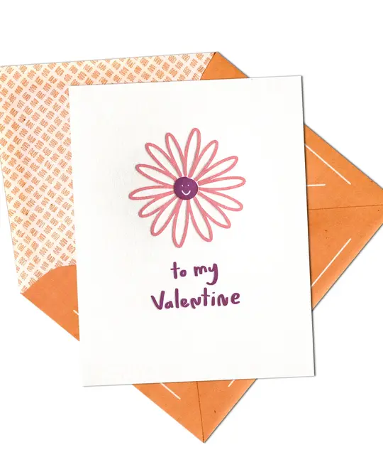 Ink Meets Paper - IMP IMPGCVD0016 - To My Valentine Smiley Face Dasiy Valentine's Day Card