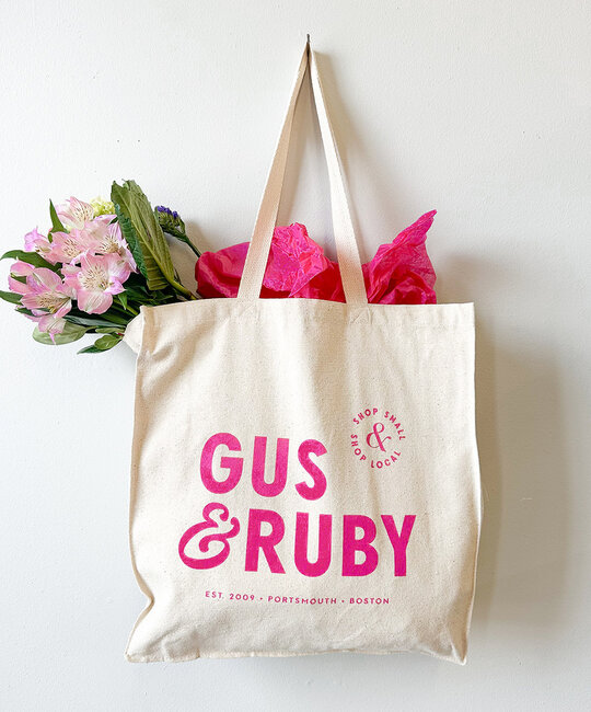 Gus and Ruby Letterpress - GR Gus & Ruby Canvas Tote in Pink