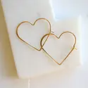 Linda Trent Jewelry - LTJ Gold Heart Hoop Earrings