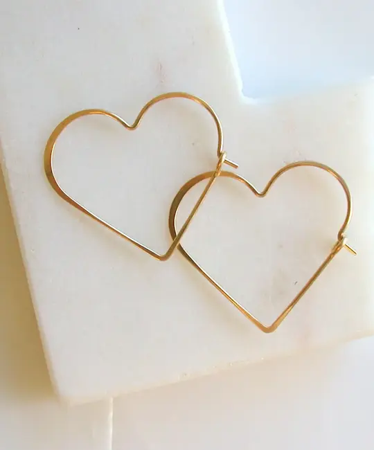 Linda Trent Jewelry - LTJ Gold Heart Hoop Earrings