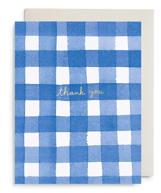 E. Frances Paper Studio - EF EFGCTY0030 - Blue GinghamThank You Card