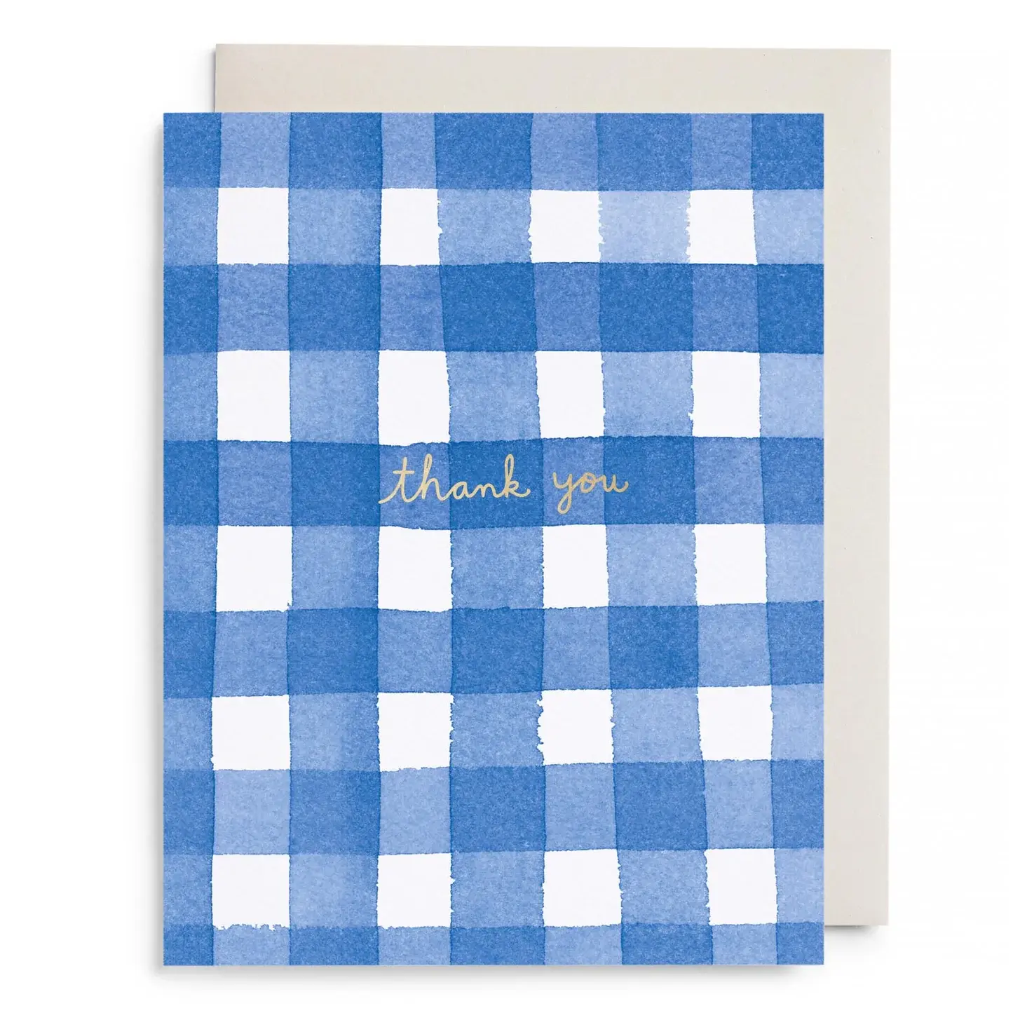 E. Frances Paper Studio - EF EFGCTY0030 - Blue GinghamThank You Card