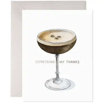 E. Frances Paper Studio - EF EFGCTY0026 - Espresso My Thanks Espresso Martini Thank You Card