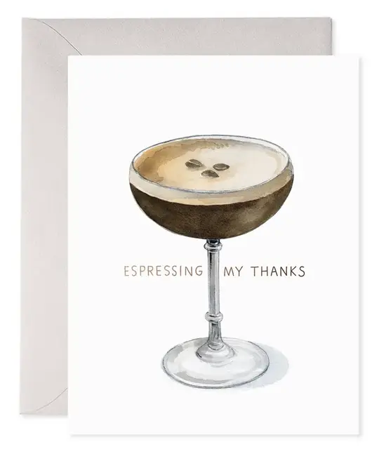 E. Frances Paper Studio - EF EFGCTY0026 - Espresso My Thanks Espresso Martini Thank You Card