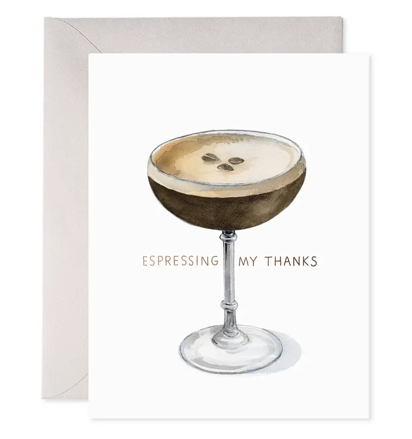 E. Frances Paper Studio - EF EFGCTY0026 - Espresso My Thanks Espresso Martini Thank You Card