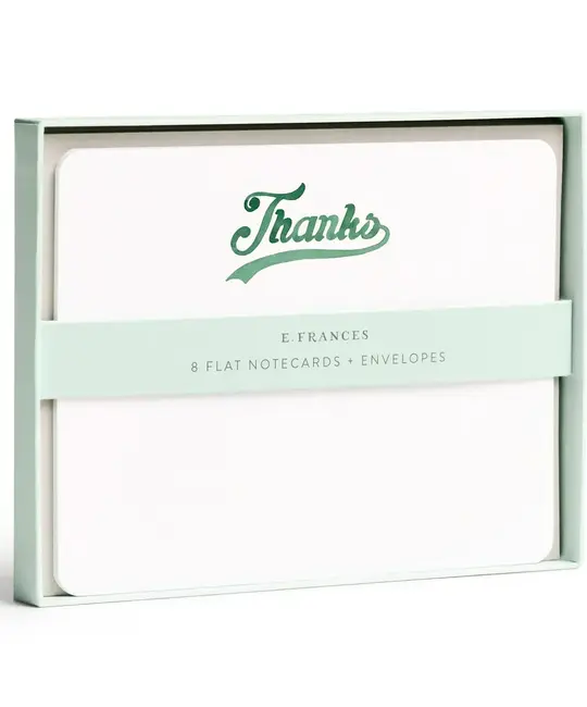 E. Frances Paper Studio - EF EF NSTY - Varsity Thanks Thank You Flat Notes Boxed Set of 8