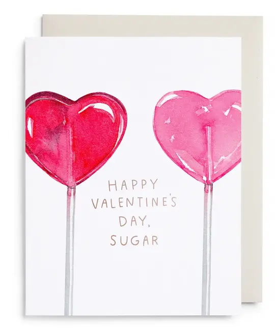 E. Frances Paper Studio - EF EFGCVD0020 - Heart Lollipops Valentine's Day Card