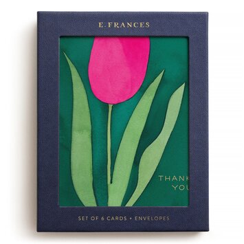 E. Frances Paper Studio - EF EF NSTY - Pink Tulip Thank You Boxed Note Set