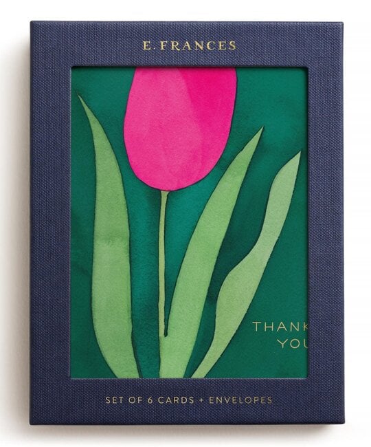 E. Frances Paper Studio - EF EF NSTY - Pink Tulip Thank You Boxed Note Set