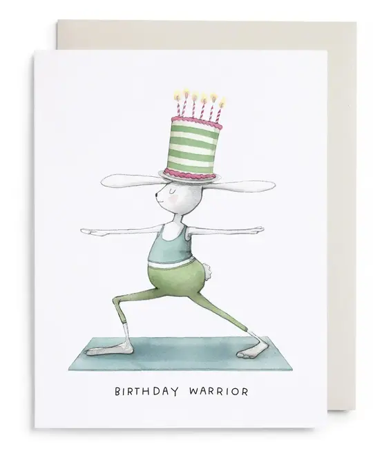 E. Frances Paper Studio - EF EFGCBI0082 - Yoga Bunny Warrior Birthday Card