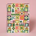 Phoebe Wahl - PW PW NBBL - Folk Quilt Letterpress Spiral-bound Blank Notebook