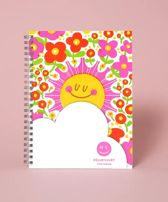 Hello!Lucky - HL HL NBBL - Sunshine & Flowers Letterpress Spiral-bound Blank Notebook