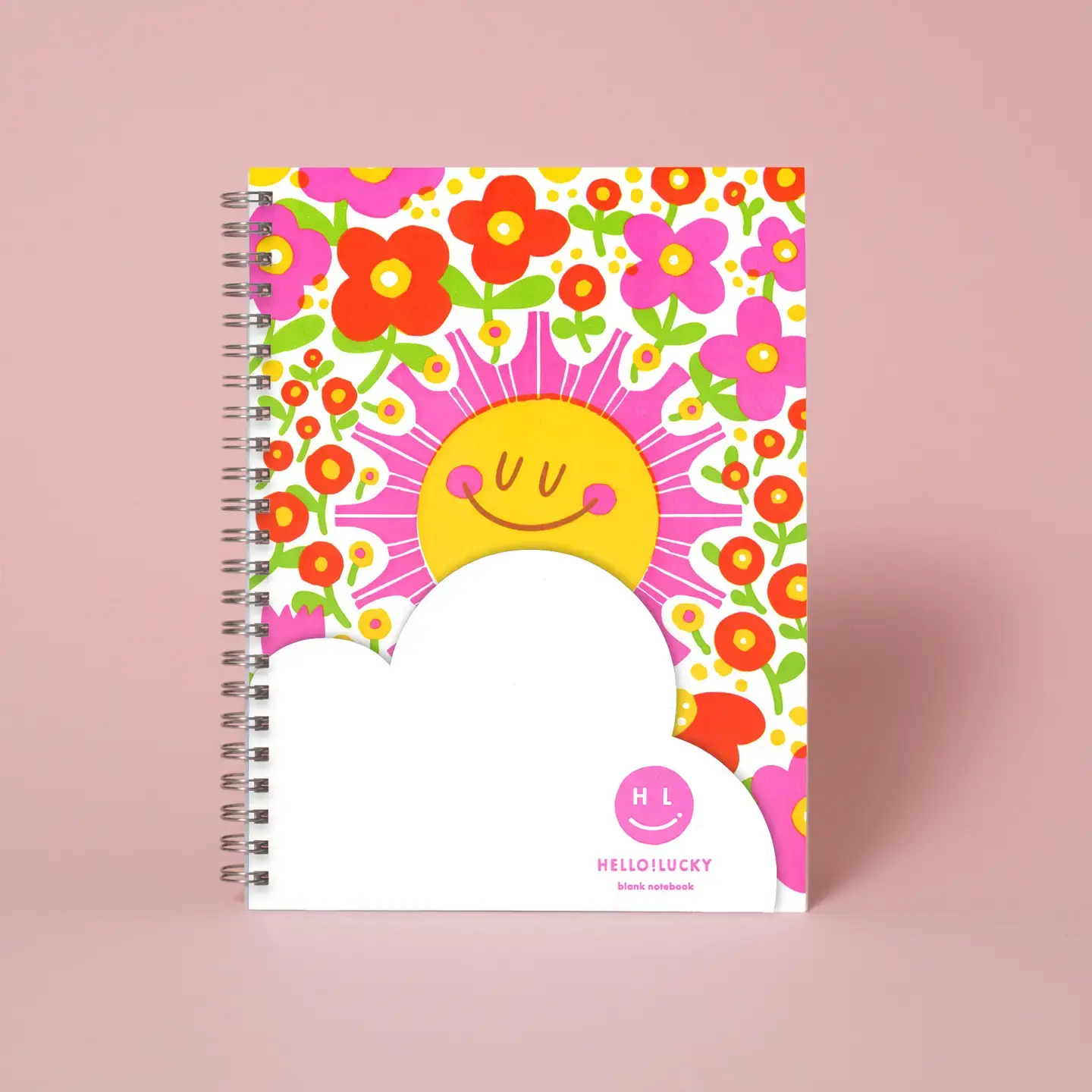 Hello!Lucky - HL HL NBBL - Sunshine & Flowers Letterpress Spiral-bound Blank Notebook