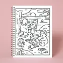 Bobbie Goods - BOG BOG NBBL - Coloring Scene Cover Letterpress Spiral-bound Blank Notebook