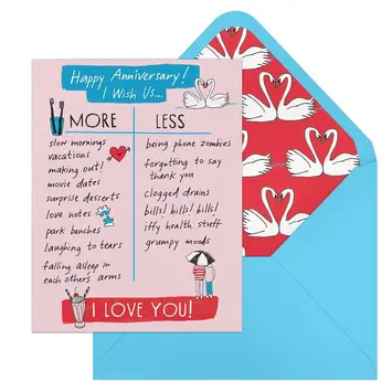 Em + Friends - EMM EMMGCAN0006 - More/Less Julia Rothman Anniversary Card