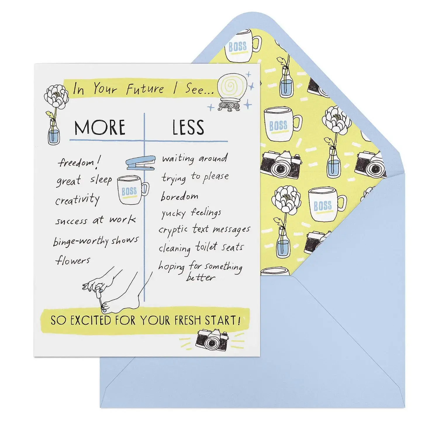 Em + Friends - EMM EMMGCFR0034 - Fresh Start More/Less Julia Rothman Card