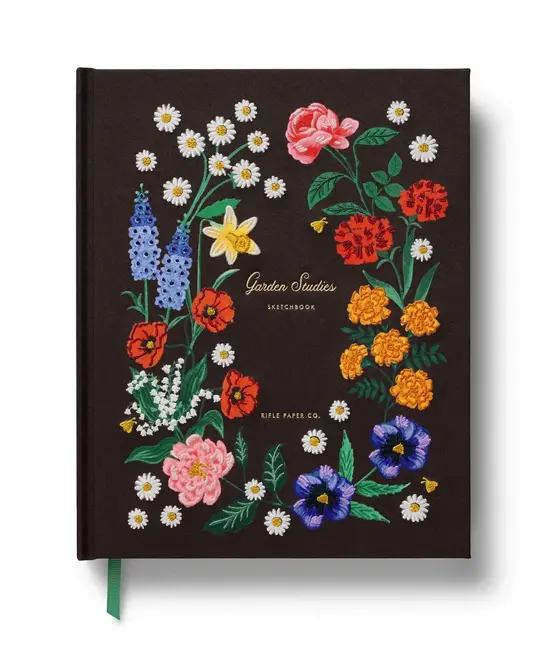 Rifle Paper Co - RP RP NBBL - Garden Study Embroidered Fabric Sketchbook, Blank