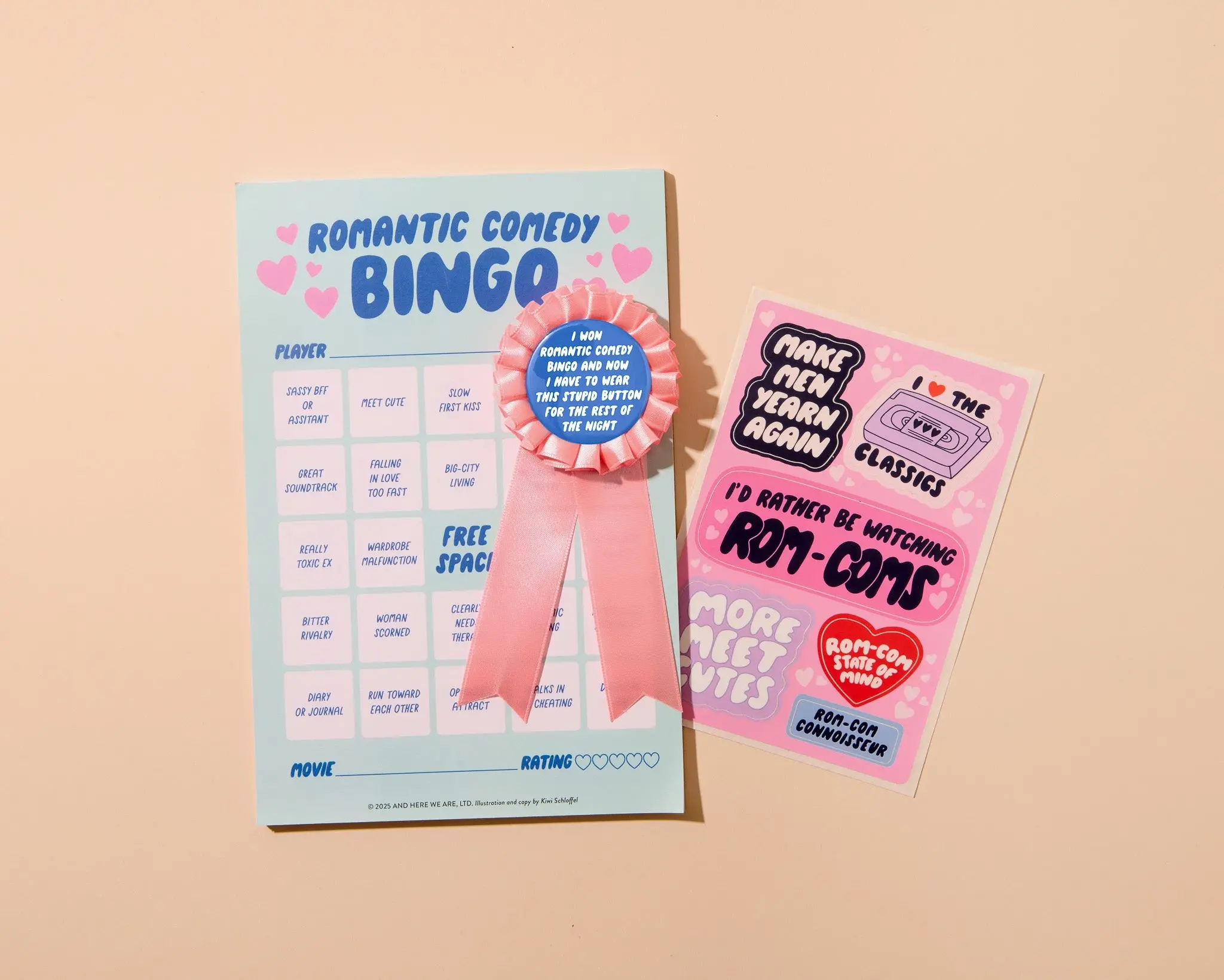 and Here We Are - AHW AHW GPGA - Rom-Com Cheesy Movie Night Bingo Game