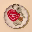 and Here We Are - AHW AHW ACKC - Feminine Rage Heart Doily PVC Keychain