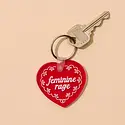 and Here We Are - AHW AHW ACKC - Feminine Rage Heart Doily PVC Keychain