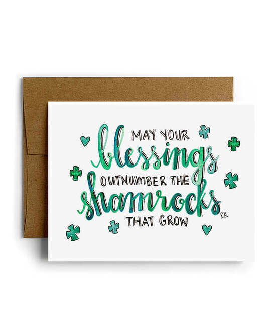 Eileen Graphics - EIG EIGGCSE - Shamrock Blessings St. Patrick's Day Card