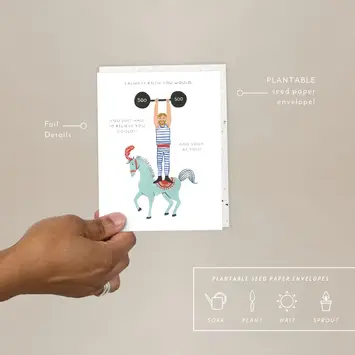 Seedlings - SED SEDGCCO0012 - You Did It Strong Man on Horse Congratulations Card