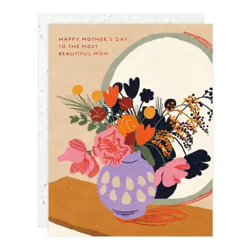 Seedlings - SED SEDGCMD0007 - Most Beautiful Mom Vase Mother's Day Card