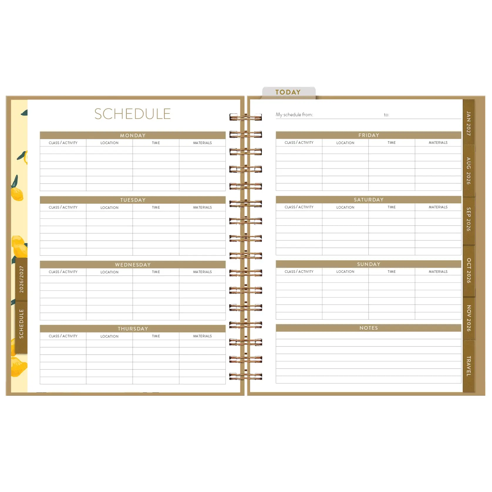 Seedlings - SED SED AG17 - 2027 Lemon Drops Spiral Planner 17-Month Agenda