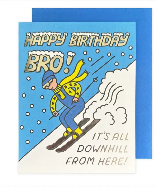 The Social Type - TST TSTGCBI0062  - Bro Skiing Birthday Card