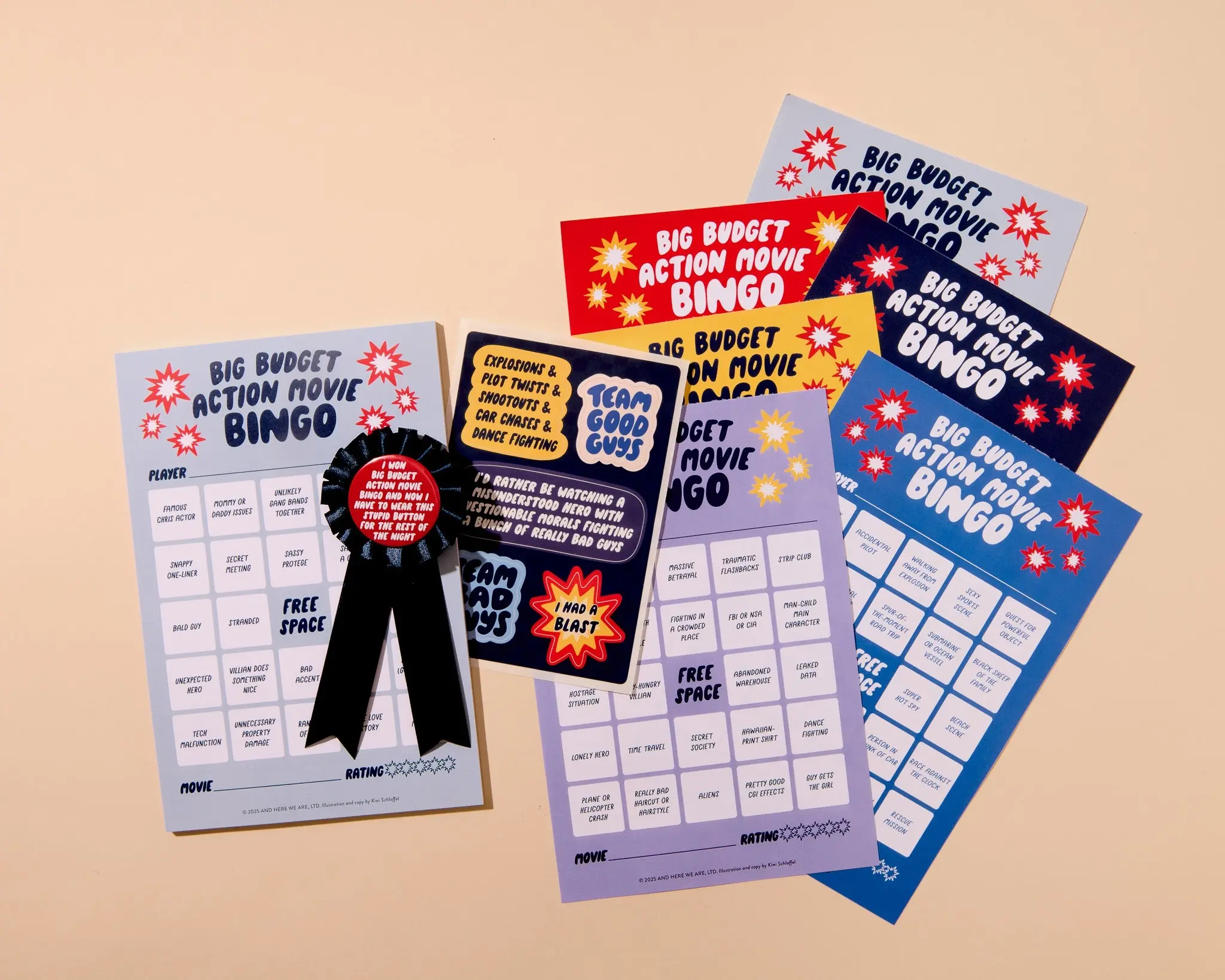 and Here We Are - AHW AHW GPGA - Big-Budget Action Cheesy Movies Movie Night Bingo Game