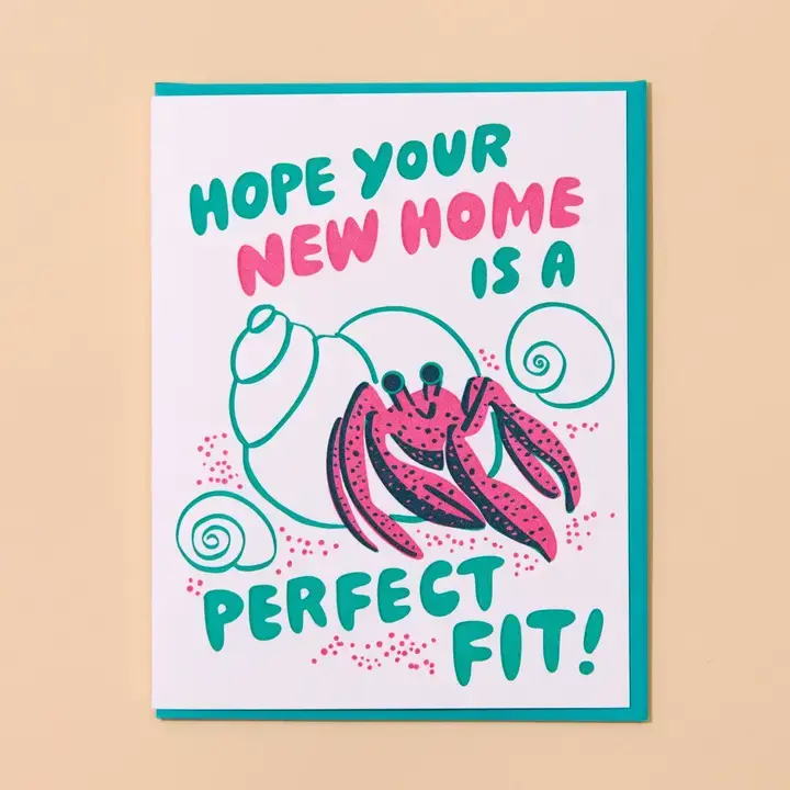 and Here We Are - AHW AHWGCNH0010 - Perfect Fit Hermit Crab New Home Housewarming Card