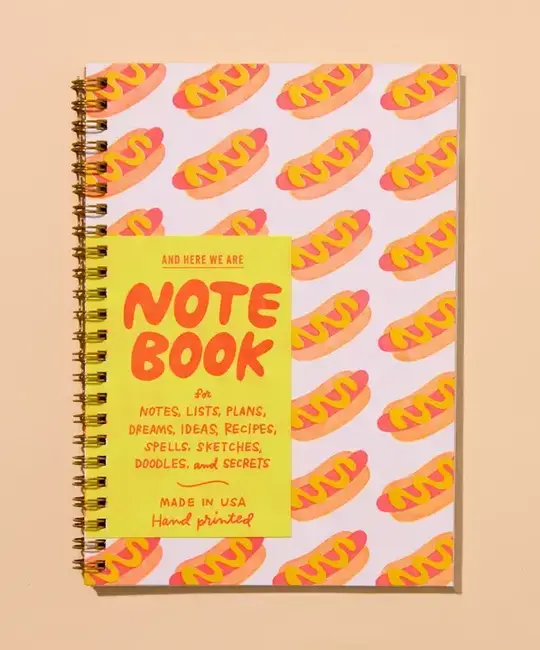 and Here We Are - AHW AHW NBLI - Hot Dog Spiral Notebook, lined