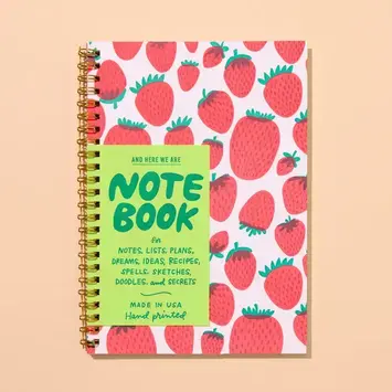 and Here We Are - AHW AHW NBLI - Strawberry Spiral Notebook, lined